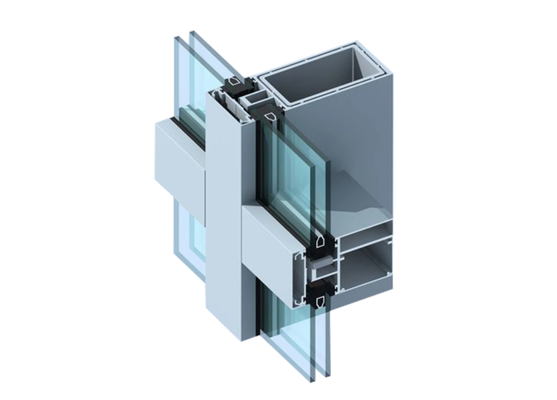 Anodizing 6005 Aluminum Extruded Curtain Wall Profile For Building Construction