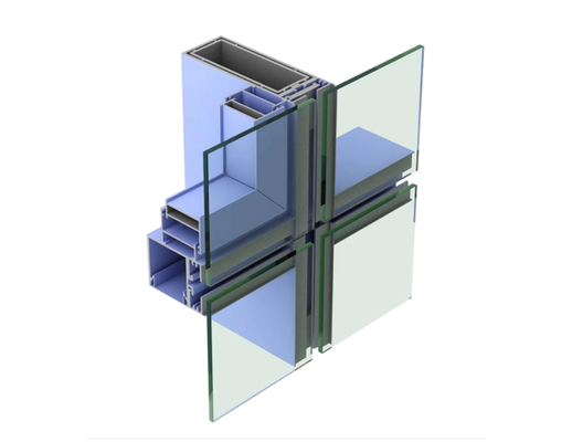 Anodizing 6005 Aluminum Extruded Curtain Wall Profile For Building Construction