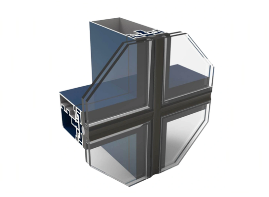 Anodizing 6005 Aluminum Extruded Curtain Wall Profile For Building Construction