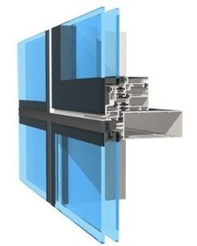 Powder Painted Aluminium Curtain Wall Profil Mill Selesai dengan 6063-T5