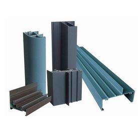 OEM 6005 Wood Grain Coated Aluminium Window Extrusion Profiles Untuk Pintu Hotel Dan Windows