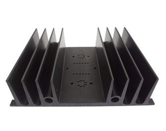 Anodized 6063/6061 Aluminium Profil Ekstrusi Heatsink Dengan warna keperakan, hitam