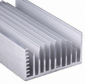 Clear Anodized 6063-T5 Aluminium LED Heat Sink Extrusion Profiles Dengan Tapping, Stamping