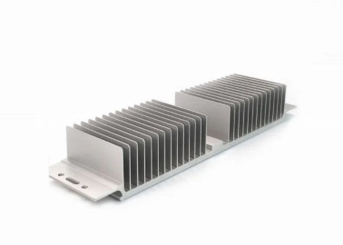 Profil Ekstrusi Heatsink Aluminium Anodized Perak 6082 Perumahan Heat Sink