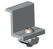 Anodized / Mill selesai Solar End Clamp Untuk sistem pemasangan atap datar atap