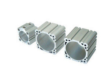 Profil Aluminium Industri Anodized Silvery / Cylinder Shell dengan Sertifikasi ISO9001: 2008