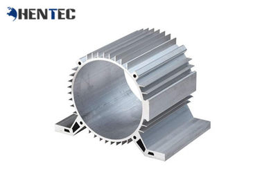 Perak Anodized Profil Industri Sistem Aluminium Cylinder Shell / Aluminium Heat Sink