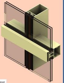 Paduan 6061 Aluminium Curtain Wall Profil Anodized Untuk Konstruksi