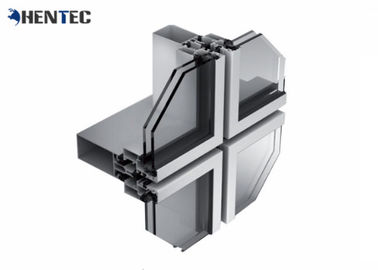 Bukti Korosi Aluminium Dinding Tirai Profil 6063-T5 Dicat Anodized / Powder