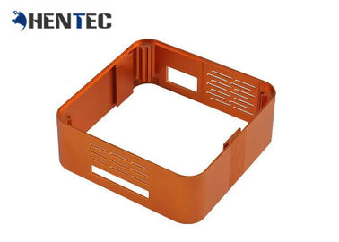 Warna oranye Disesuaikan Aluminium Extruded Pcb Enclosure Dengan Finishing Machining