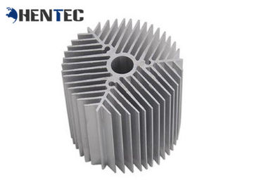 Profil Ekstrusi Heatsink Aluminium Anodized Silvery Untuk Led, Desain Khusus