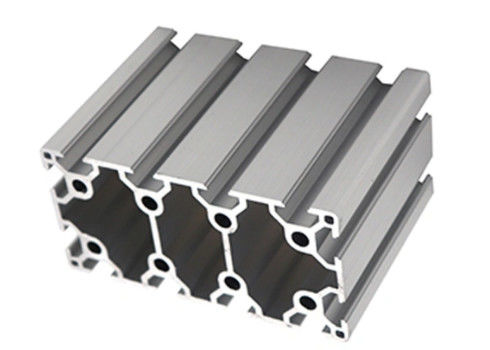 Silvery Black Anodized 6063 T4 Aluminium Extrusion System Tahap Perakitan Slot T