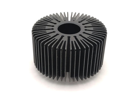 T4 Led Aluminium Heatsink Extrusion Profiles Bright Black Anodized