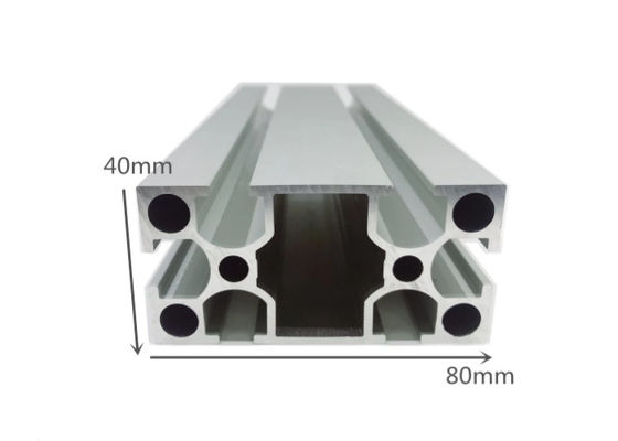 Silvery Anodized T Slotted 6061 Aluminium Extrusion Framing Untuk Meja Kerja / Meja Kerja