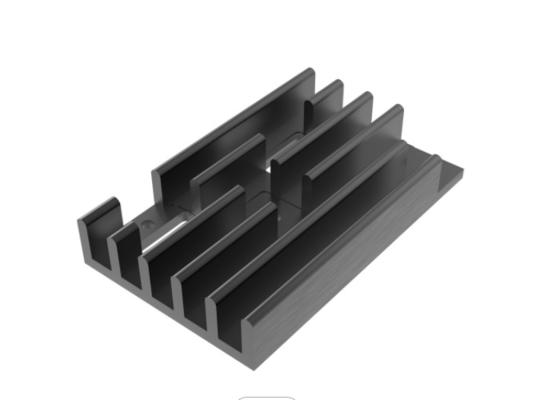6060 Paduan Aluminium Heatsink Extrusion Profile Black Anodized Electrophoretic